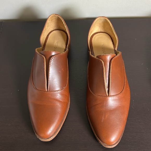 NISOLO Emma dOrsay Oxford 2 Shoe Leather Brandy Brown Slip On Sz 8.5 - Picture 5 of 13